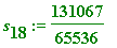 s[18] := 131067/65536